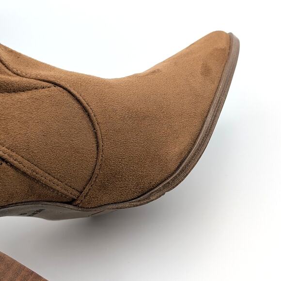 Steve Madden Touchdown Ankle Booties Side Zip Women's Brown Size US8M EU39 - Picture 11 of 15